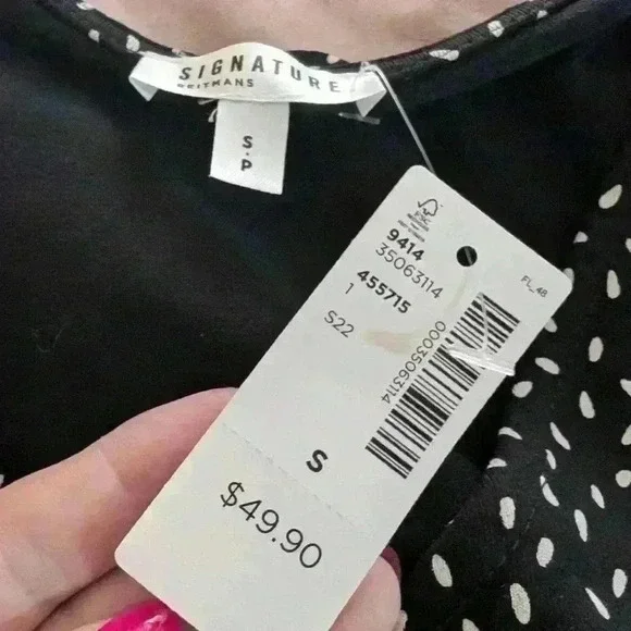 Reitmans size small black dress with white  dots - Picture 6 of 7